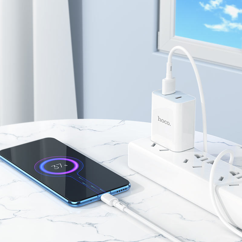 USB-A to microUSB Data and Charging Cable HOCO X83 Victory, 18W, 1m, White