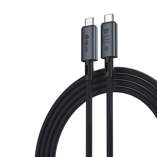 USB-C Data and Charging Cable - USB-C DEVIA EC641, 240W, 1m, Black