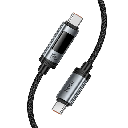 USB-C Data and Charging Cable - USB-C HOCO Display U148, 240W, 1.2m, Black