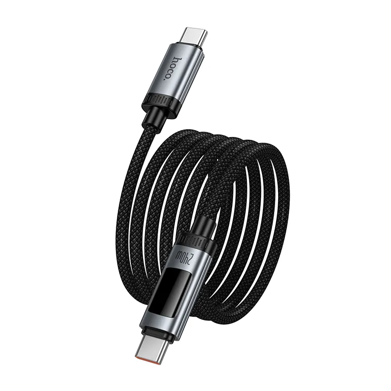 USB-C Data and Charging Cable - USB-C HOCO Display U148, 240W, 1.2m, Black