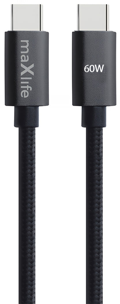 USB-C Data and Charging Cable - USB-C MaXlife MXUC-12, 60W, 2m, Black