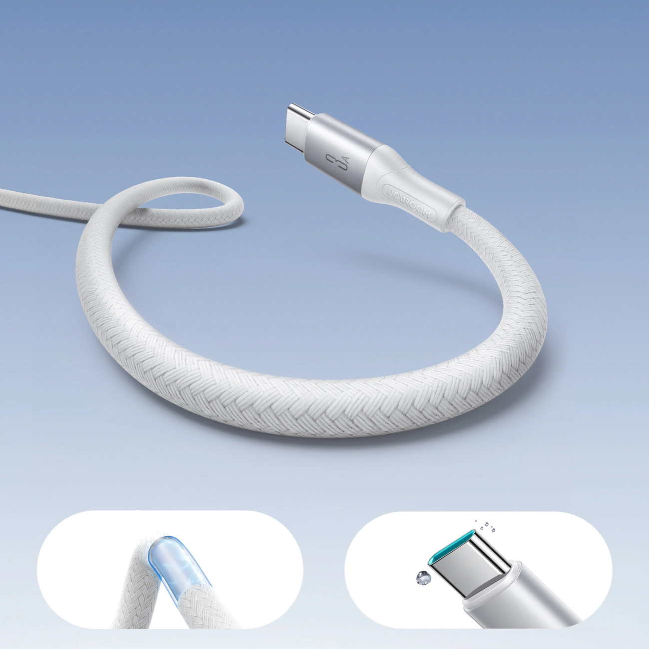 USB-A to USB-C Data and Charging Cable Joyroom S-A28 Flash, 18W, 1m, White
