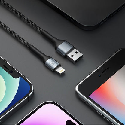 USB-A to Lightning Data and Charging Cable 3MK Hyper N, 12W, 1m, Black