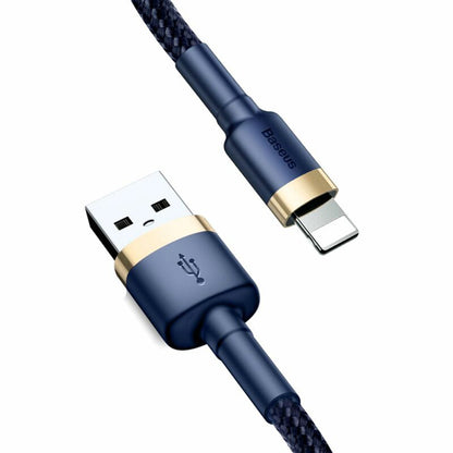 Baseus Cafule USB-A to Lightning Data and Charging Cable, 18W, 1m, Blue Gold CALKLF-BV3