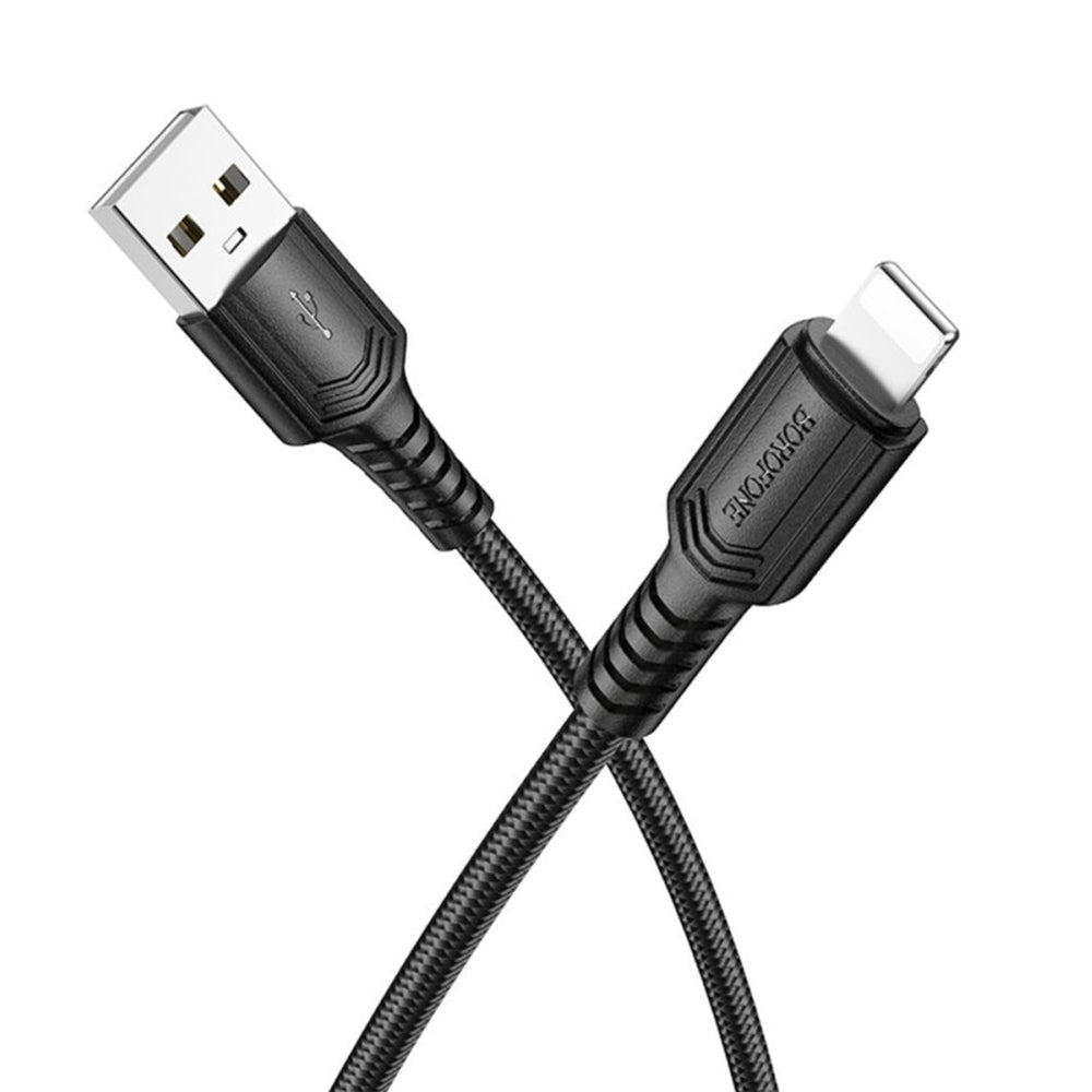 USB-A to Lightning Data and Charging Cable Borofone BX116 Certain, 18W, 1m, Black