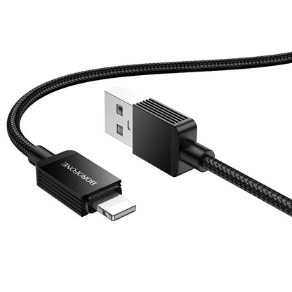 USB-A to Lightning Data and Charging Cable Borofone BX120 Placer, 18W, 1m, Black