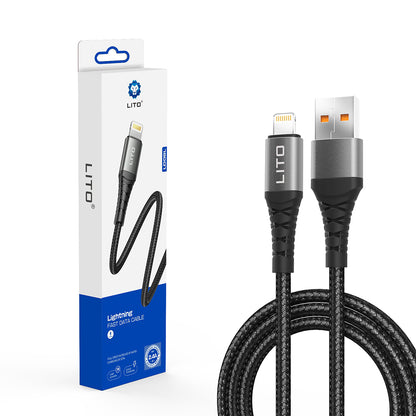USB-A to Lightning Data and Charging Cable Lito LD08L, 18W, 1m, Black