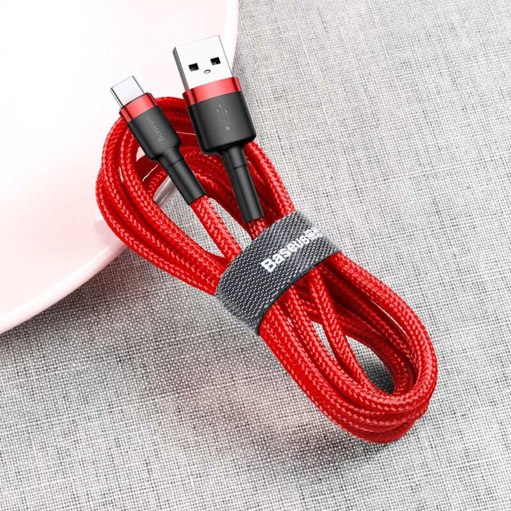 Baseus Cafule USB-A to USB-C Data and Charging Cable, 18W, 3m, Red CATKLF-U09