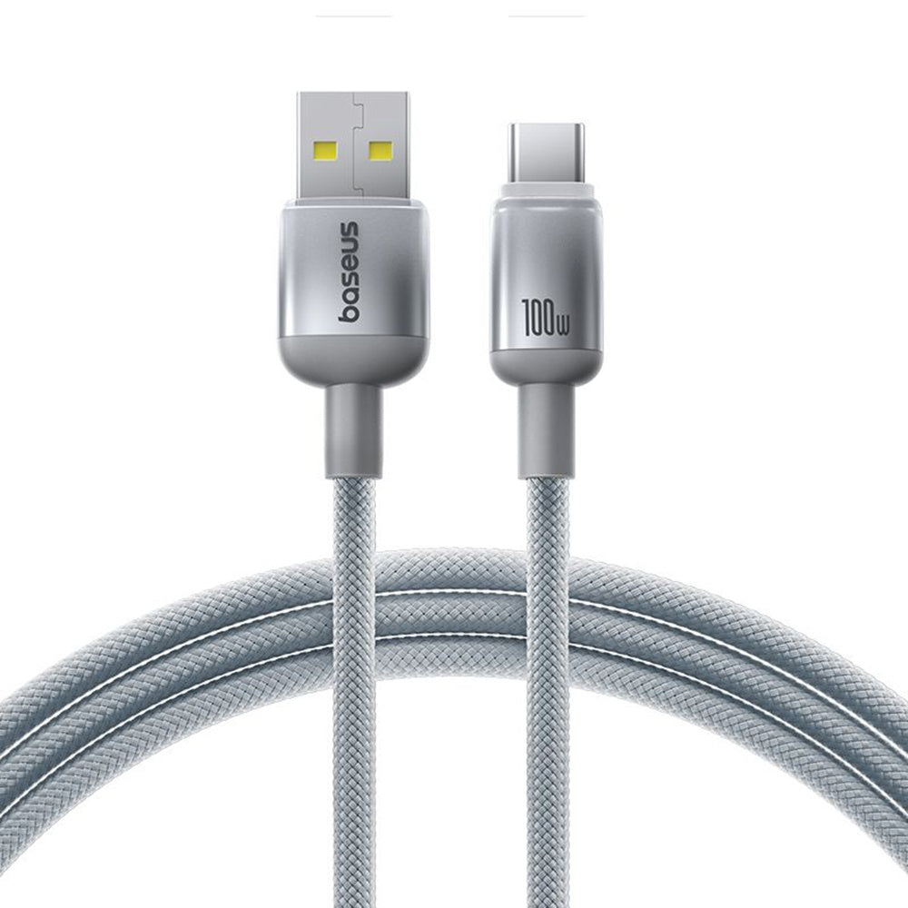Baseus Discolor USB-A to USB-C Data and Charging Cable, 100W, 1m, Silver E0420803