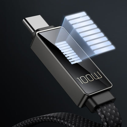 USB-A to USB-C McDodo CA-4980 Rythm Display Data and Charging Cable, 100W, 1.2m, Black