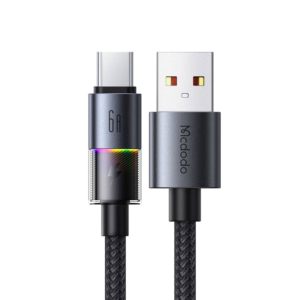 USB-A to USB-C McDodo CA-8180 Colorful Data and Charging Cable, 66W, 1.2m, Black