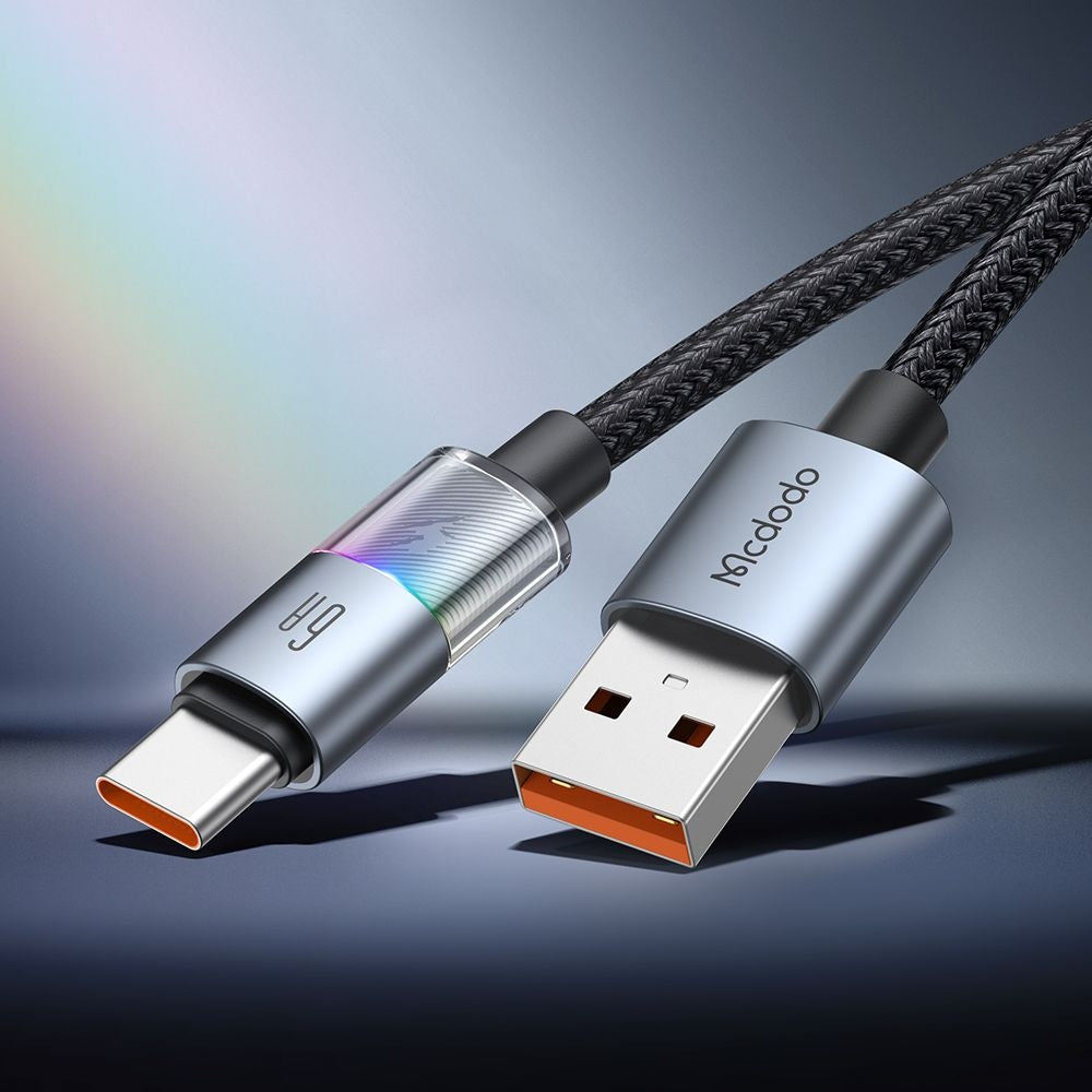 USB-A to USB-C McDodo CA-8180 Colorful Data and Charging Cable, 66W, 1.2m, Black