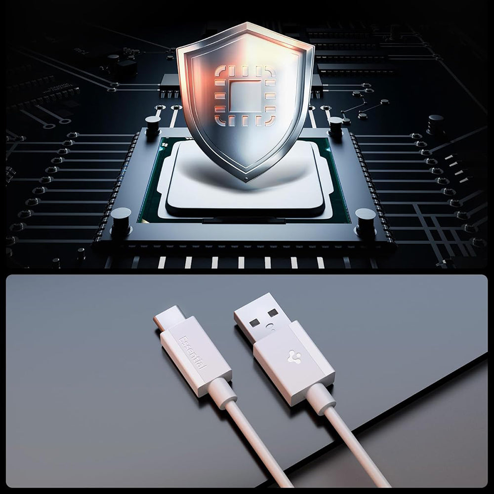 USB-A to USB-C Data and Charging Cable Spigen EB6015AC, 60W, 1.5m, White ACA10413