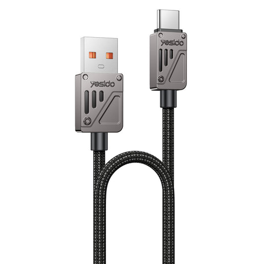 USB-A to USB-C Data and Charging Cable Yesido CA135C, 18W, 1.2m, Black