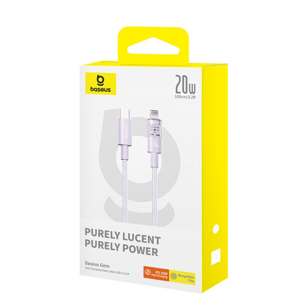 USB-C to Lightning Baseus Gem Data and Charging Cable, 20W, 1m, Purple P10373001511-00