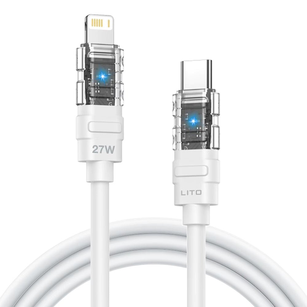 USB-C to Lightning Data and Charging Cable Lito LD05, 27W, 1m, White