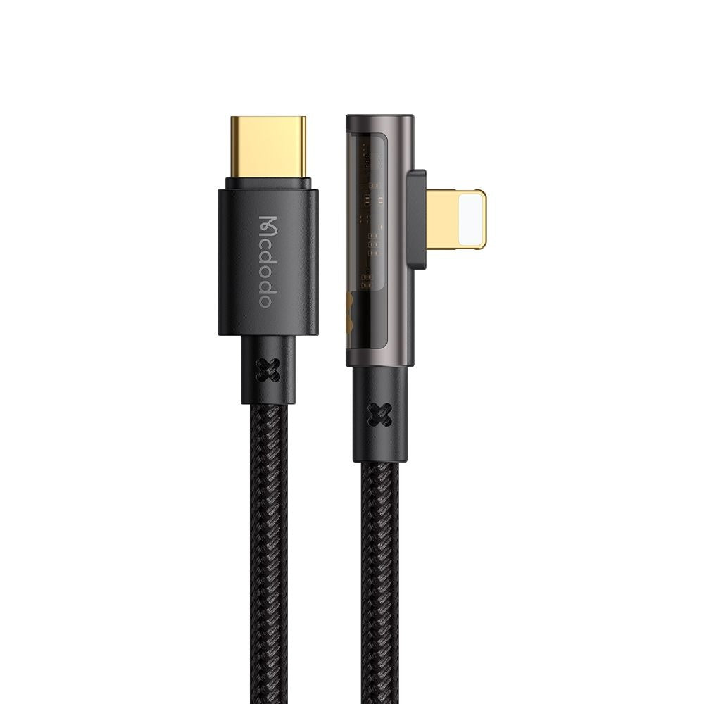 USB-C to Lightning McDodo CA-3390 Angled Data and Charging Cable, 36W, 1.2m, Black