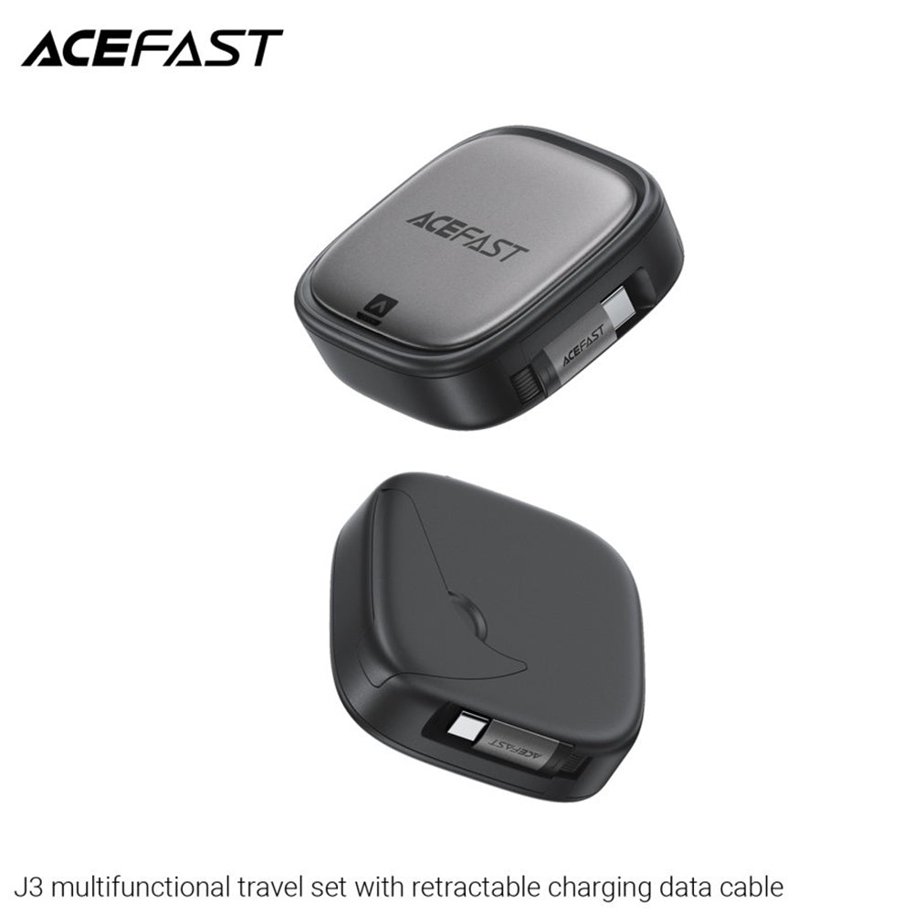 USB-C to USB-C Acefast Travel J3 Data and Charging Cable, 60W, 0.95m, Black