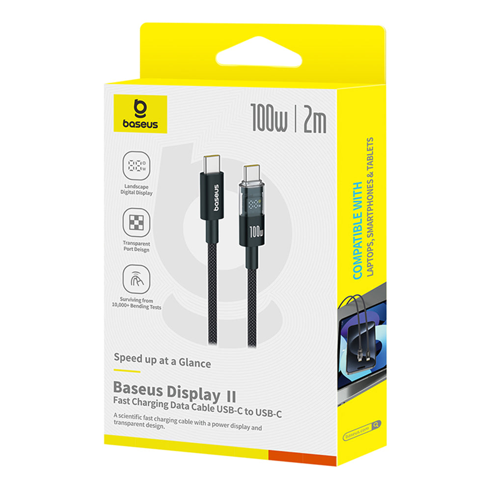 USB-C Data and Charging Cable - USB-C Baseus Display 2, 100W, 2m, Black P10377706123-00
