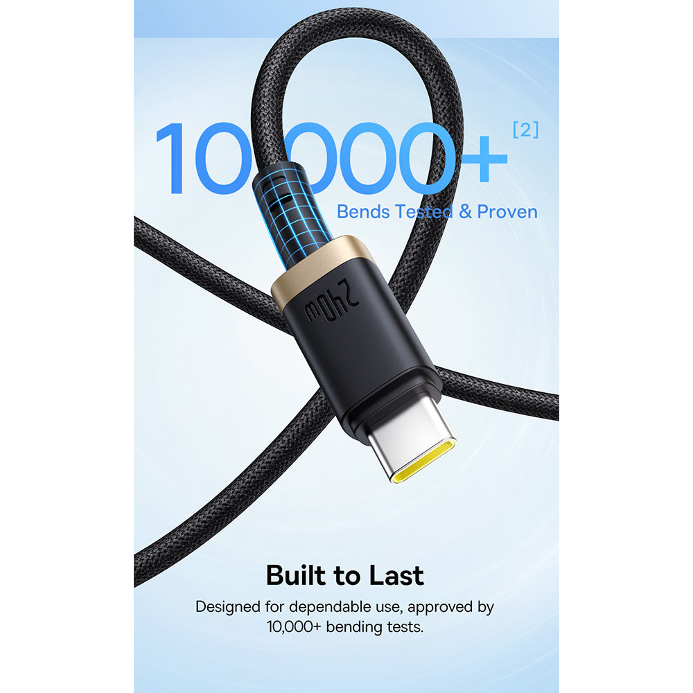 USB-C Data and Charging Cable - USB-C Baseus Dura, 240W, 1m, Gold Black P10377803U03-00