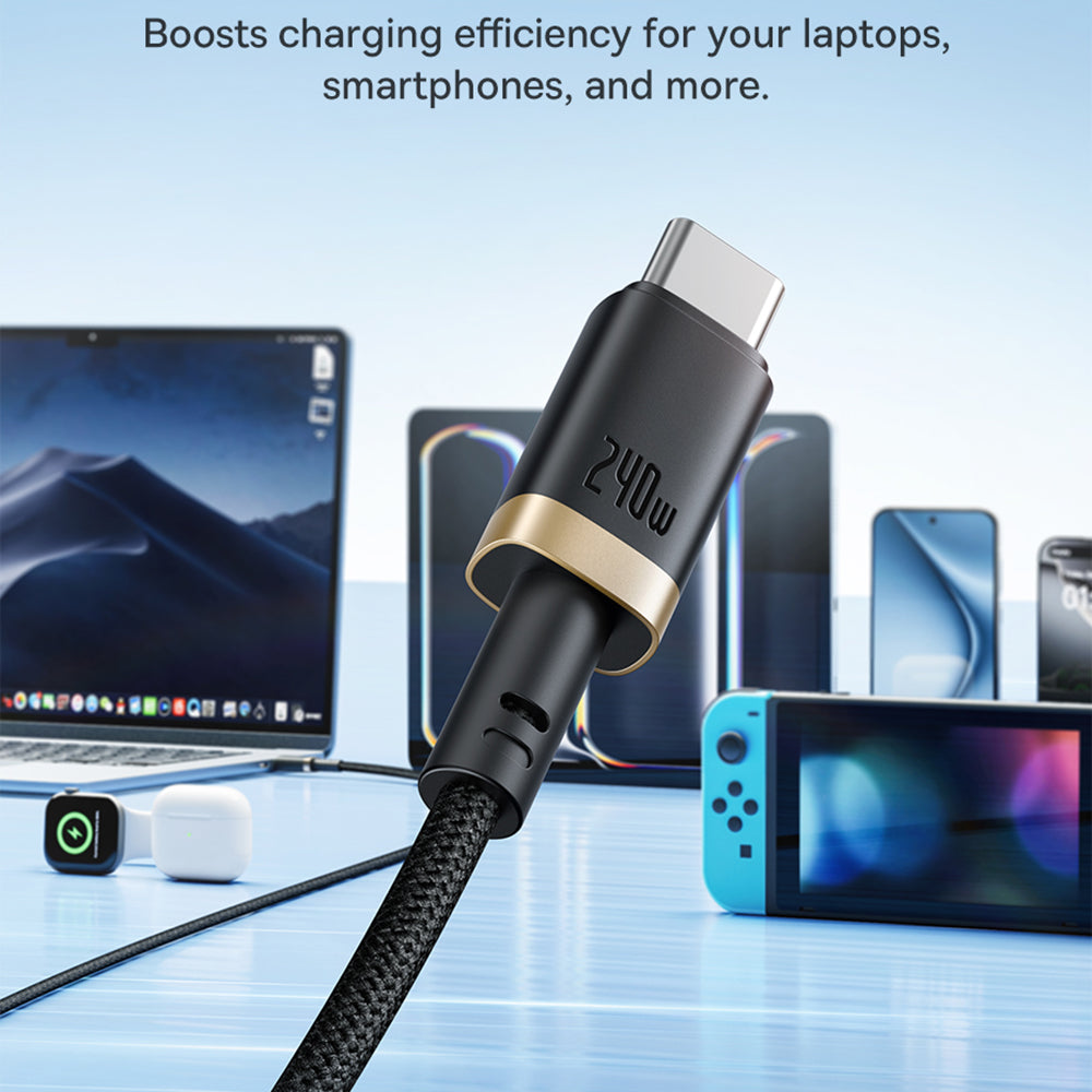 USB-C Data and Charging Cable - USB-C Baseus Dura, 240W, 1m, Gold Black P10377803U03-00