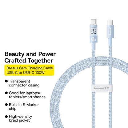 USB-C Data and Charging Cable - USB-C Baseus Gem, 100W, 2m, Blue P10373000311-01
