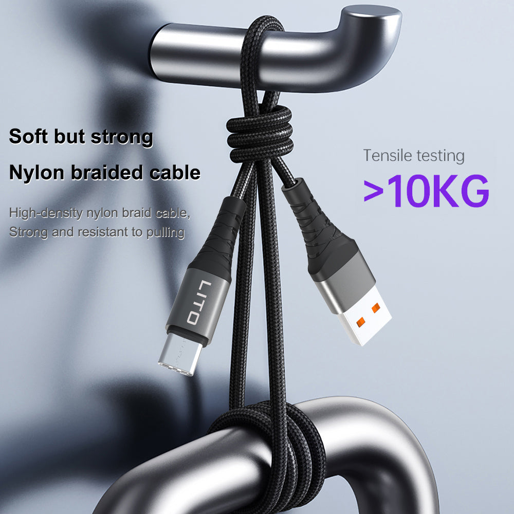 USB-C Data and Charging Cable - USB-C Lito LD08CC, 60W, 1m, Black