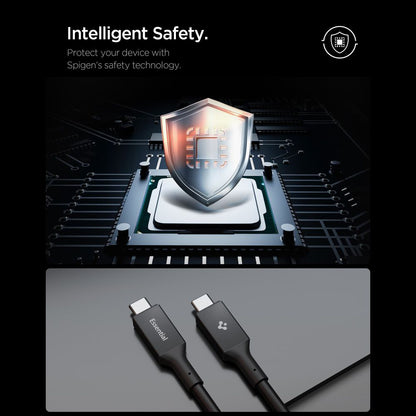 USB-C Data and Charging Cable - USB-C Spigen EB10020CC, 100W, 2m, Black ACA09460