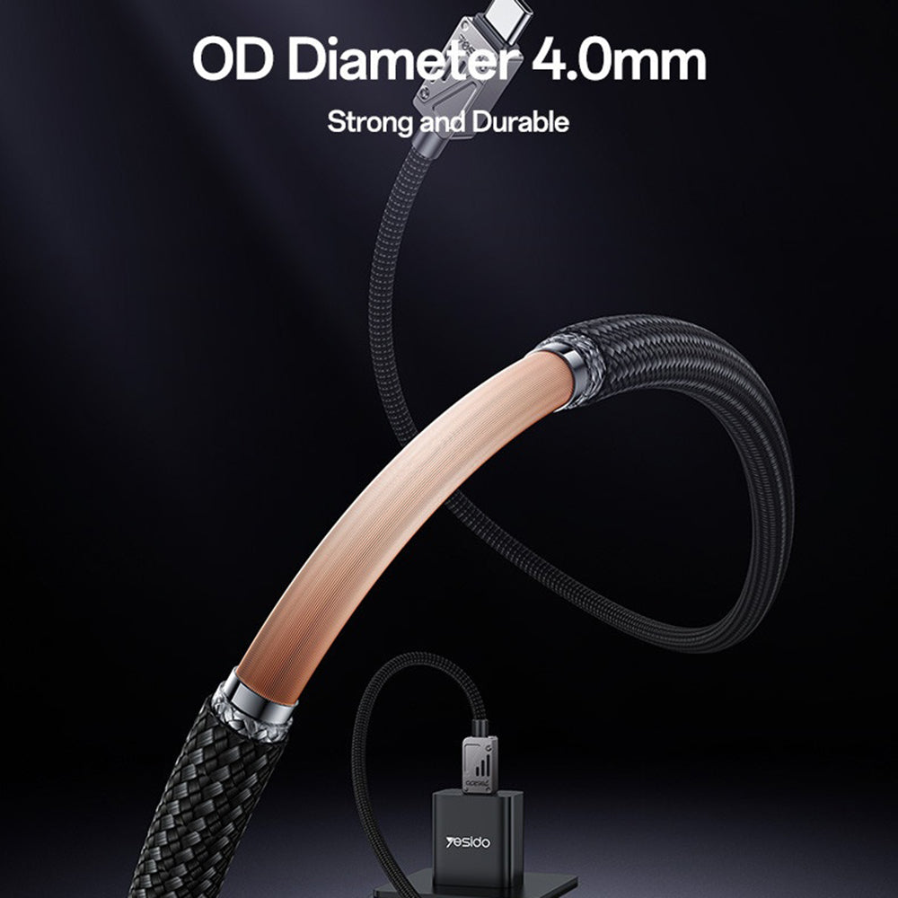 USB-C Data and Charging Cable - USB-C Yesido CA196, 60W, 1.2m, Black