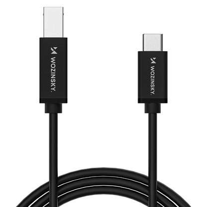 WZK WKDDY1S Printer Cable, USB-C - USB-B, 1m, Black