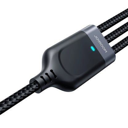 USB-A Charging Cable - Lightning / microUSB / USB-C Joyroom S-A18 3in1, 20W, 0.3m, Black