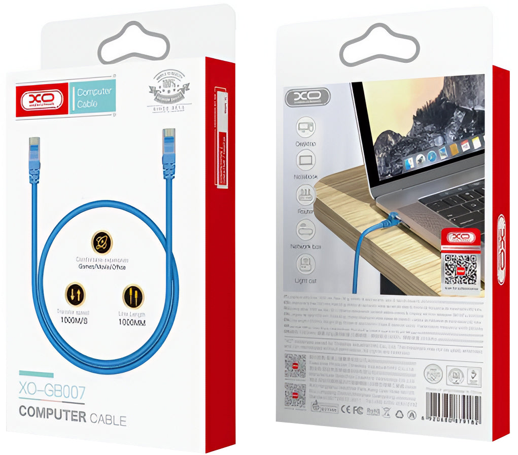 XO Design GB007 Network Cable, UTP, Cat6, 1m, Blue