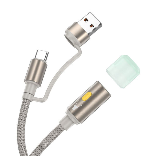 HOCO UA38C LED Cable, USB-C / USB-A, 0.3m, Gold
