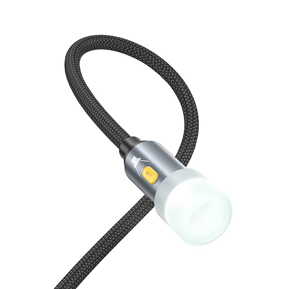 HOCO UA38C LED Cable, USB-C / USB-A, 0.3m, Black