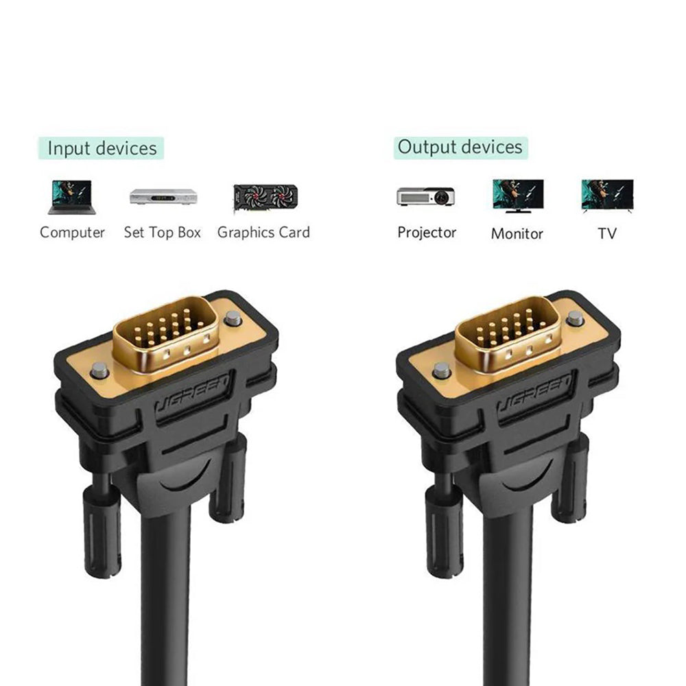 UGREEN VG101 Video Cable (11633), VGA - VGA, 10m, Black