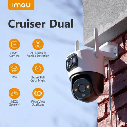 Imou Cruiser Dual Surveillance Camera, Wi-Fi, 2.8K + 2K, IP66, Outdoor IPC-S7XP-8M0WED-0360B