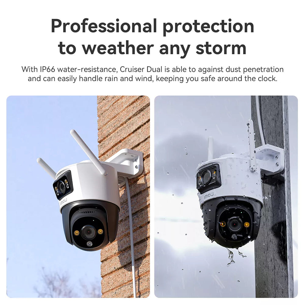 Imou Cruiser Dual Surveillance Camera, Wi-Fi, 2.8K + 2K, IP66, Outdoor IPC-S7XP-8M0WED-0360B