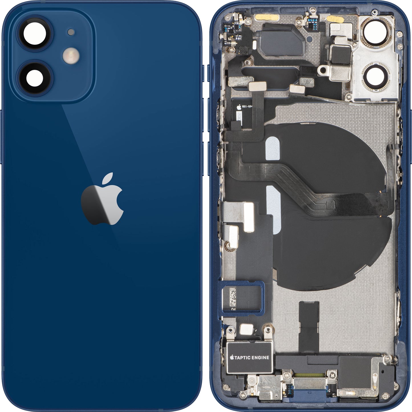 Apple iPhone 12 mini Battery Cover, With Middle Frame, Full Parts, Blue, Swap