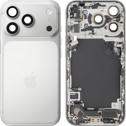 Apple iPhone 17 Pro Battery Cover, With Middle Frame, Full Parts, Silver, Swap