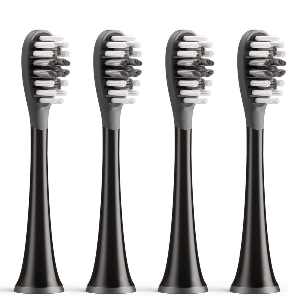 Gum Care Replacement Head for Bitvae S2 / S3 Electric Toothbrush, Set of 4, Black