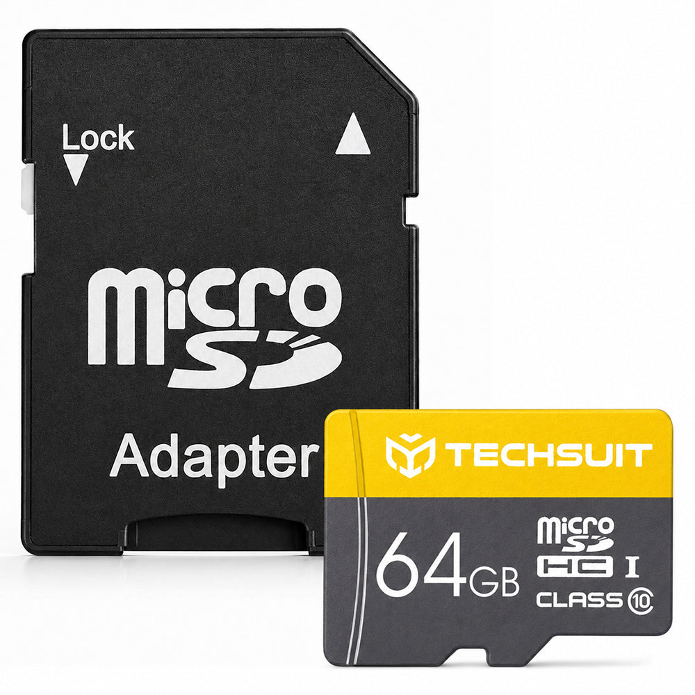 Techsuit THCM11 microSDXC Memory Card, 64GB, Class 10, with Adapter