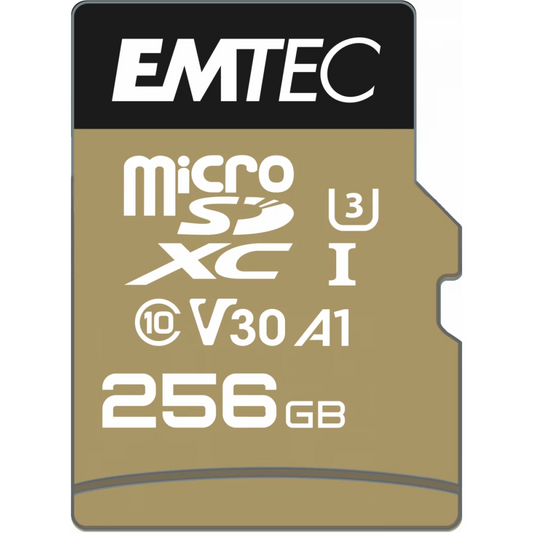 Emtec Speedin Pro Android A1 microSDXC Memory Card, 256Gb, Class 10 / UHS-1 U3, With Adapter ECMSDM256GXC10SP
