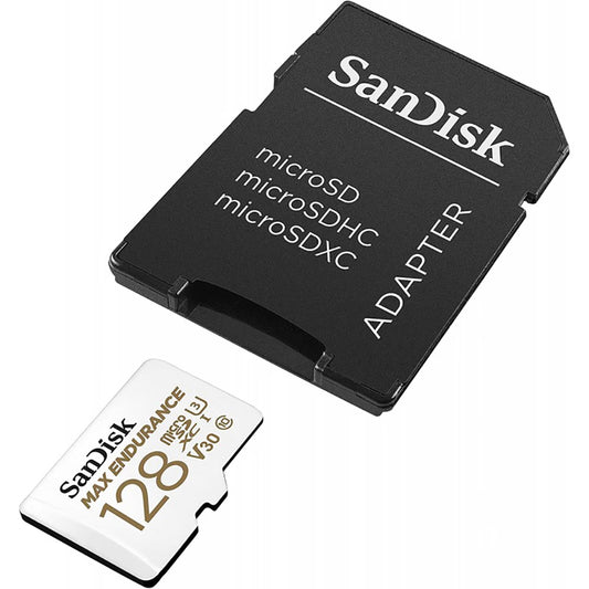SanDisk MAX Endurance microSDXC Memory Card, 128Gb, Class 10 / UHS-1 U3, With Adapter SDSQQVR-128G-GN6IA