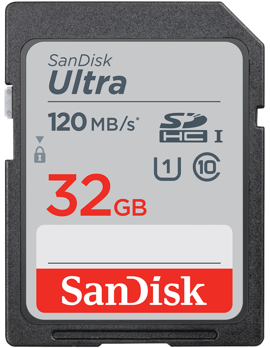 SanDisk Ultra SDHC Memory Card, 32Gb, Class 10 / UHS-1 U1 SDSDUN4-032G-GN6IN