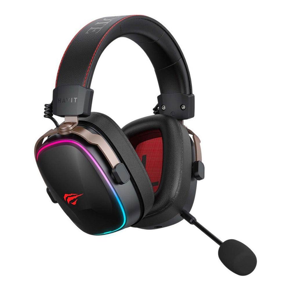 HAVIT H2039BG Wireless Gaming Headphones, RGB, BT / Wi-Fi / Wired, Black Ochre