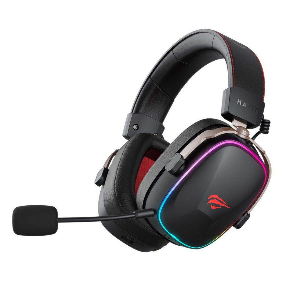 HAVIT H2039BG Wireless Gaming Headphones, RGB, BT / Wi-Fi / Wired, Black Ochre