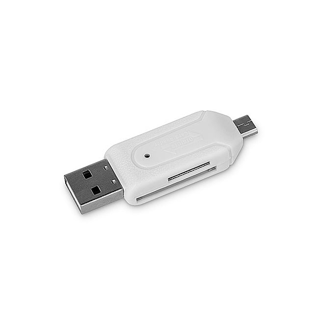 USB / microUSB Card Reader Forever, SD - microSD, White