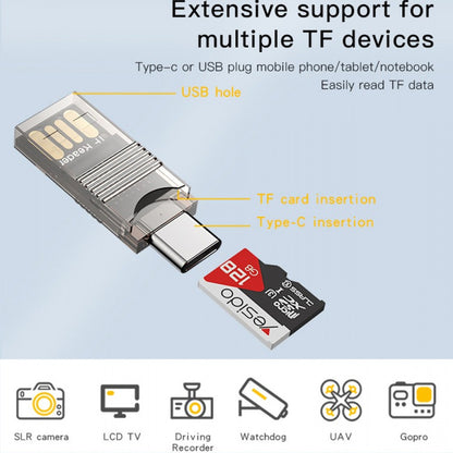 USB / USB-C Card Reader Yesido GS21, microSD, Transparent