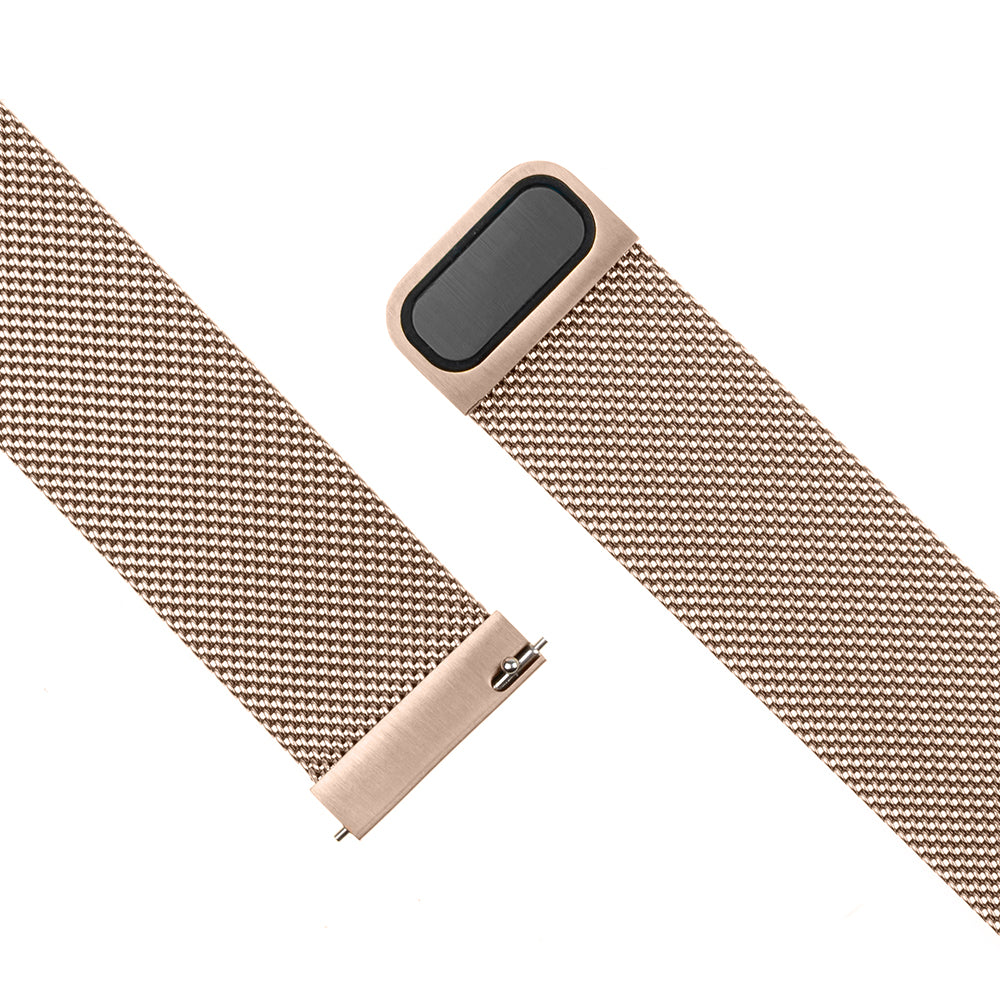Fixed Mesh Strap for Huawei Watch / Garmin Watch Series, 18mm, Rose Gold