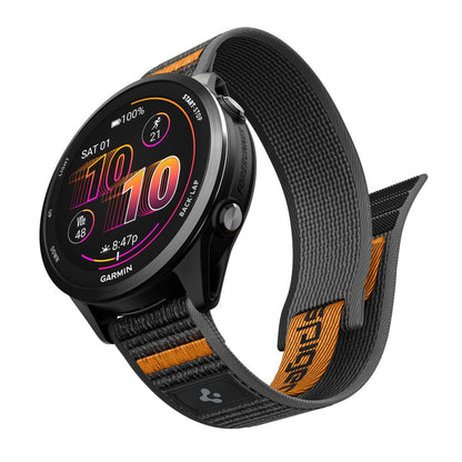 Spigen Athlex Air 2 Strap for Garmin Watch Venu / Forerunner Series, 22mm, Black Orange AMP11425